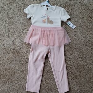Carter's 24M Hoppy Easter White Baby Toddler Girl Outfit